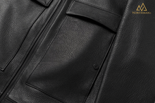 Straight Cut basic leather jacket for men